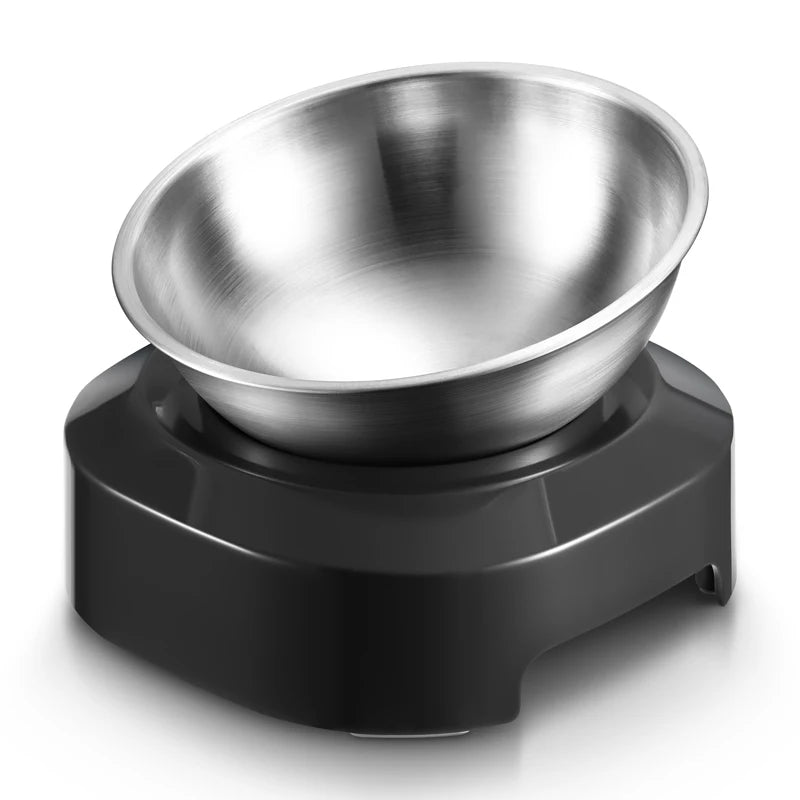Elevated Cat Bowls 15 Tilted Cat Food and Water Bowls with Stainless Steel Pet Feeding Bowls for Cats and Small Dogs