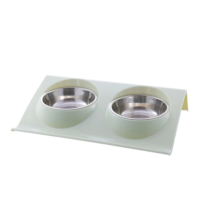 Double Bowl Pet Feeding Station – Stainless Steel Food & Water Bowls for Dogs & Cats