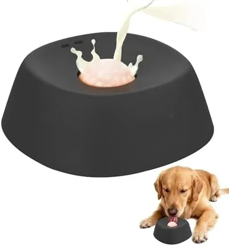 Slow Feeding Dog Bowls for Liquid Treats, 【Built-in Entertainment Ball】 Dog Licking Bowl with Bone Broth, 3/4 Cup Puppy Lick Toy