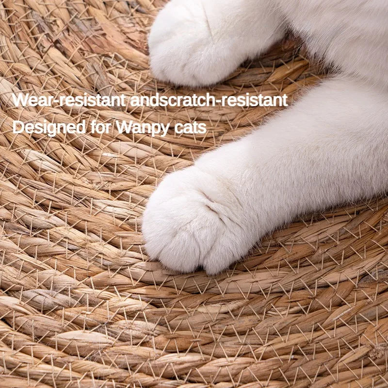 Natural Rattan Cat Scratcher Mat – Nail Sharpening Board & Sofa Protector