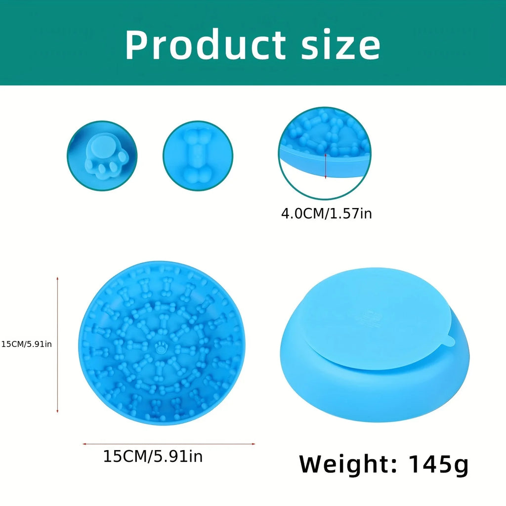 Silicone Lick Mat & Slow Feeder Bowl – Suction Base, Anti-Tip & Massage Texture