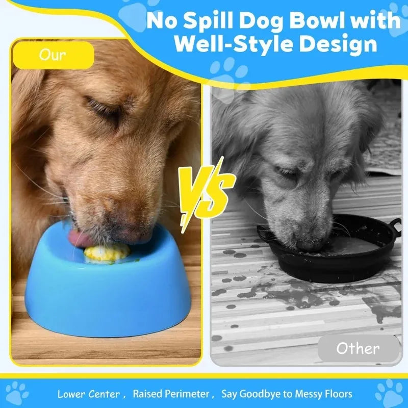Slow Feeding Dog Bowls for Liquid Treats, 【Built-in Entertainment Ball】 Dog Licking Bowl with Bone Broth, 3/4 Cup Puppy Lick Toy