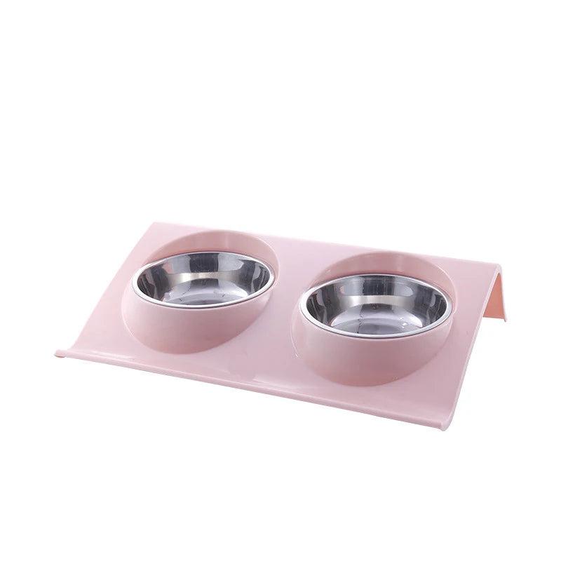 Double Bowl Pet Feeding Station – Stainless Steel Food & Water Bowls for Dogs & Cats