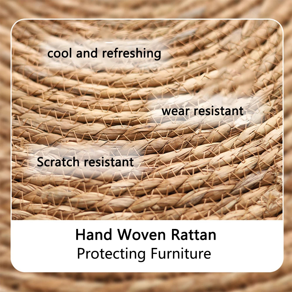 Natural Rattan Cat Scratcher Mat – Nail Sharpening Board & Sofa Protector