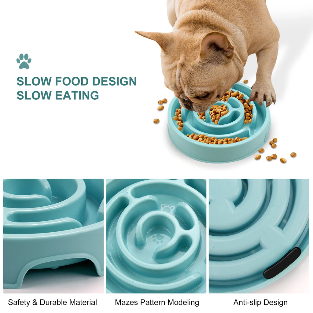 Slow Feeder Dog Bowl – Anti-Gulping Non-Slip Feeding Dish for All Breeds