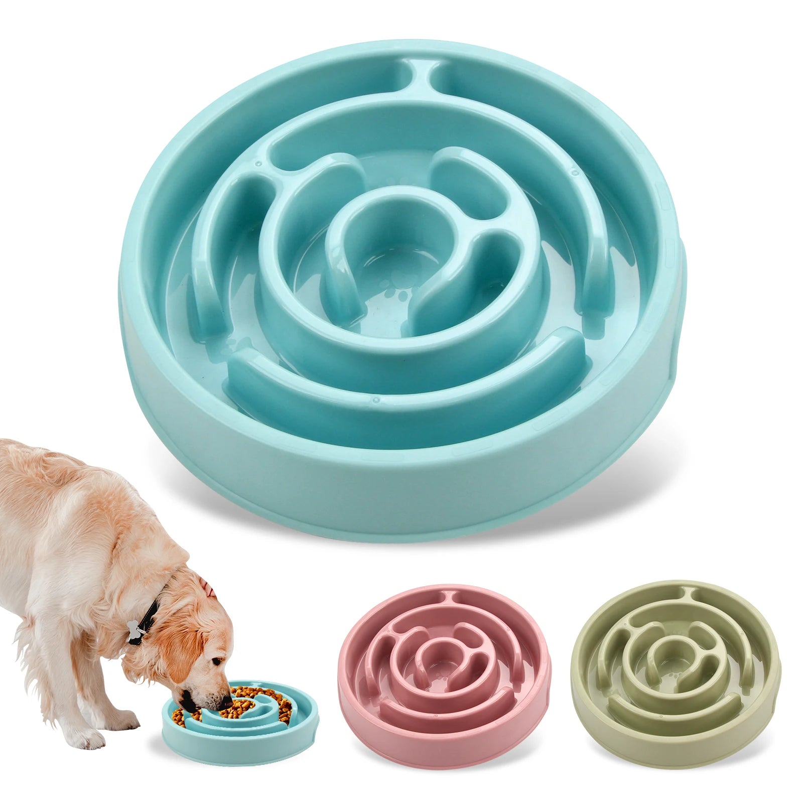Slow Feeder Dog Bowl – Anti-Gulping Non-Slip Feeding Dish for All Breeds