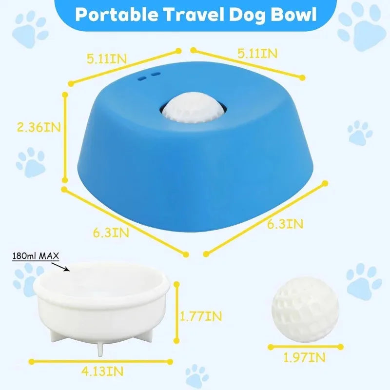 Slow Feeding Dog Bowls for Liquid Treats, 【Built-in Entertainment Ball】 Dog Licking Bowl with Bone Broth, 3/4 Cup Puppy Lick Toy