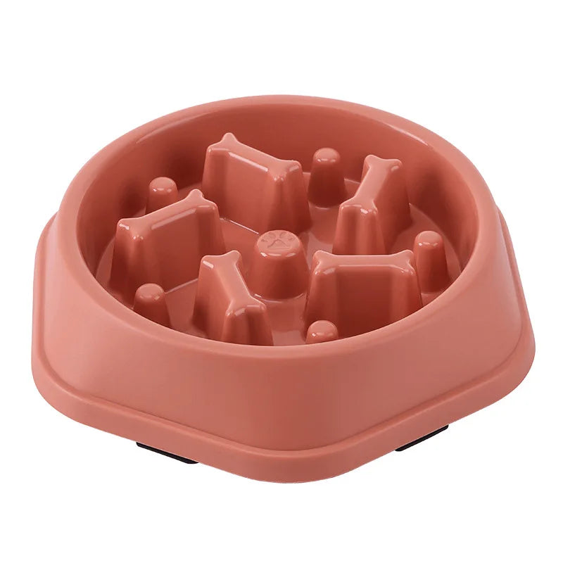 Round Slow Feeder Bowl for Cats & Dogs – Anti-Choke, Non-Slip, Multiple Colors