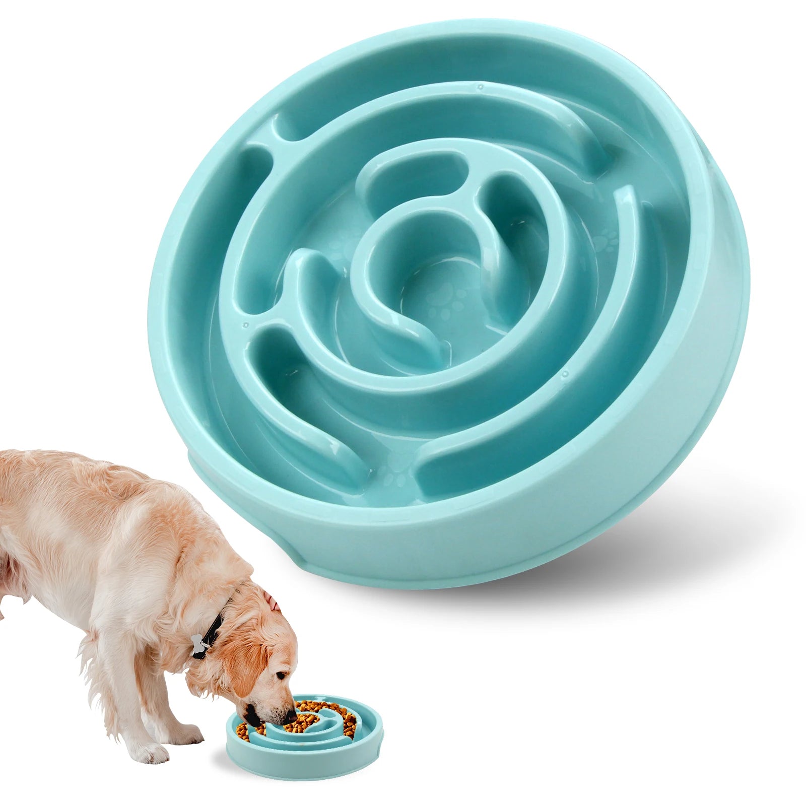 Slow Feeder Dog Bowl – Anti-Gulping Non-Slip Feeding Dish for All Breeds