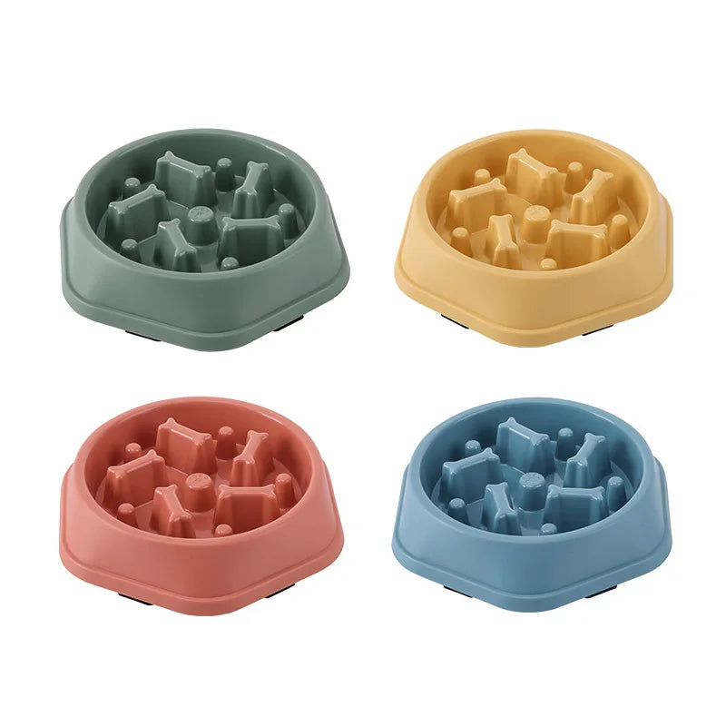 Round Slow Feeder Bowl for Cats & Dogs – Anti-Choke, Non-Slip, Multiple Colors