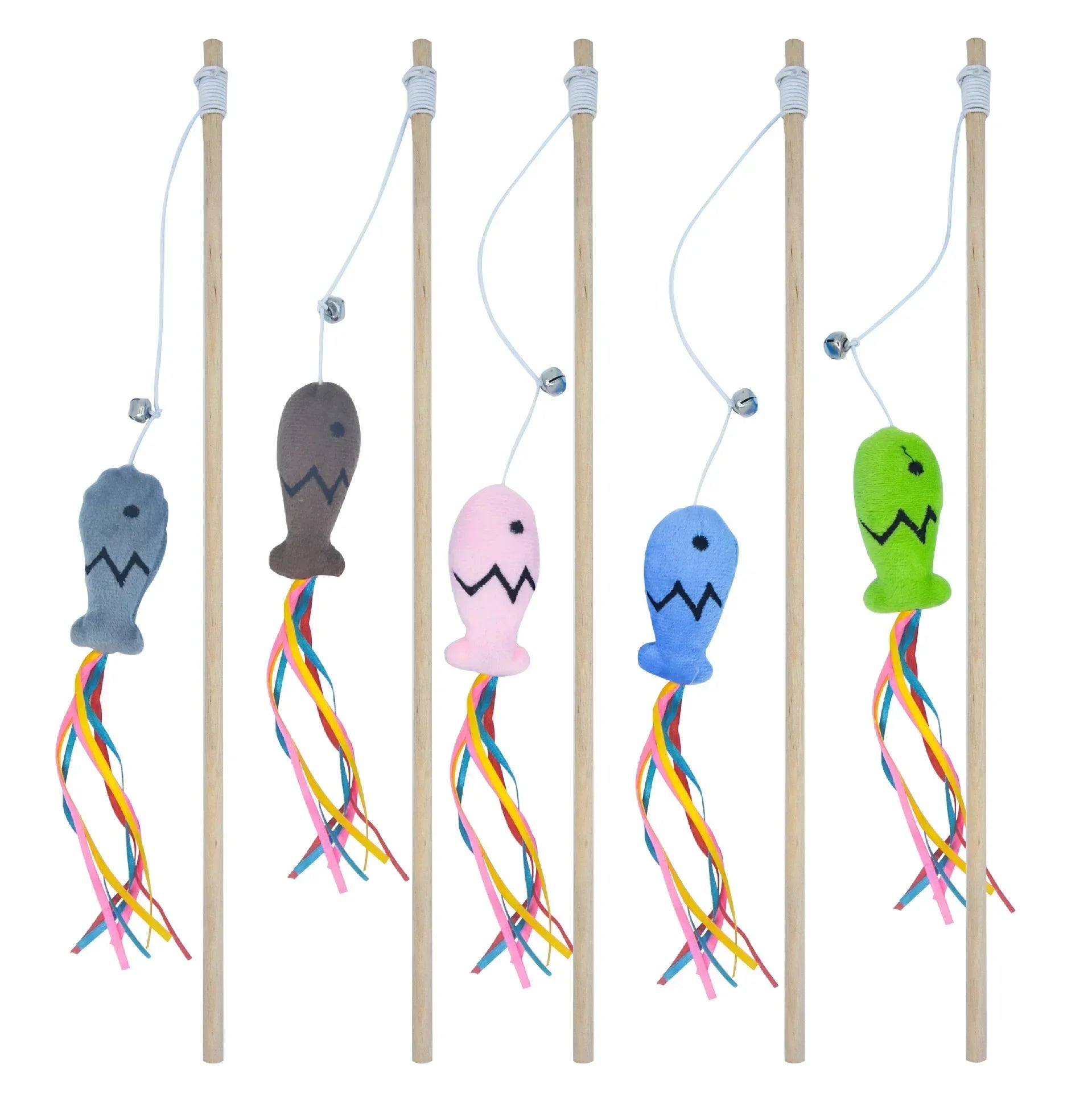Natural Wooden Cat Teaser Wand – Interactive Elastic String Toy for Indoor Cats