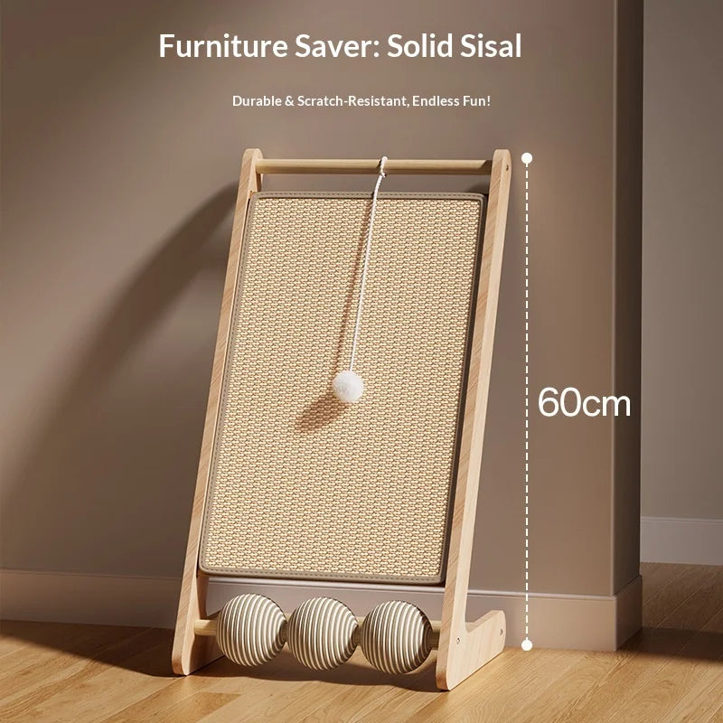 Vertical Sisal Cat Scratcher Post – Non-Shedding, Durable & Cat-Approved