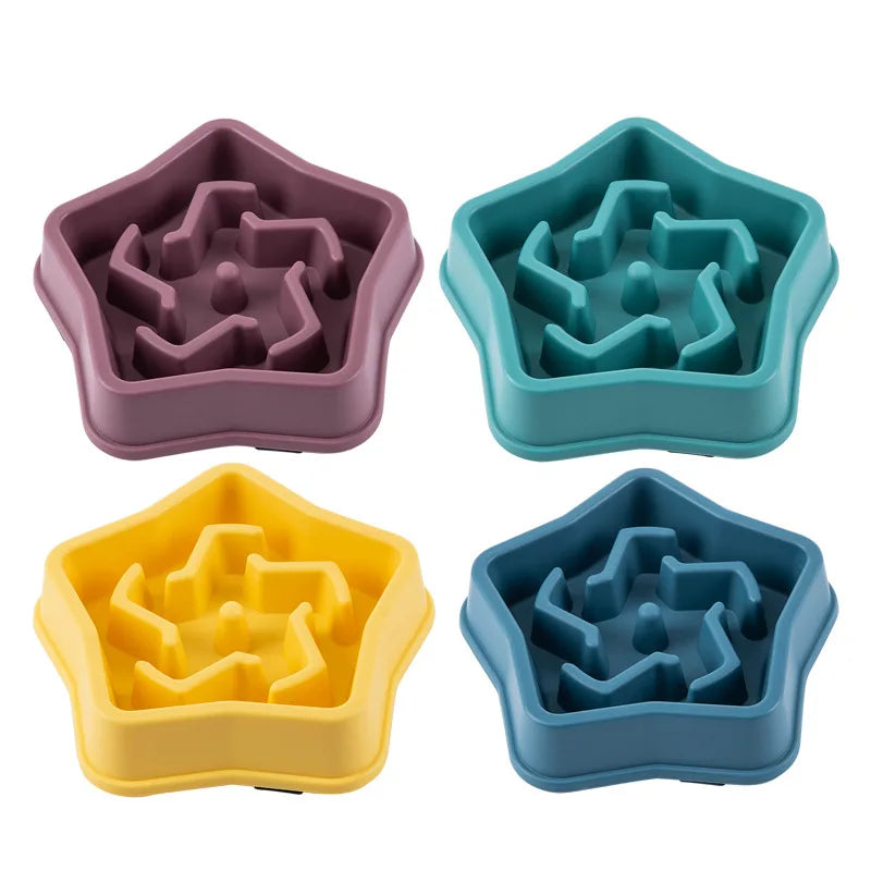 Round Slow Feeder Bowl for Cats & Dogs – Anti-Choke, Non-Slip, Multiple Colors