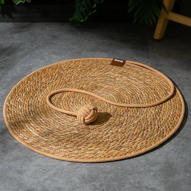 Natural Rattan Cat Scratcher Mat – Nail Sharpening Board & Sofa Protector