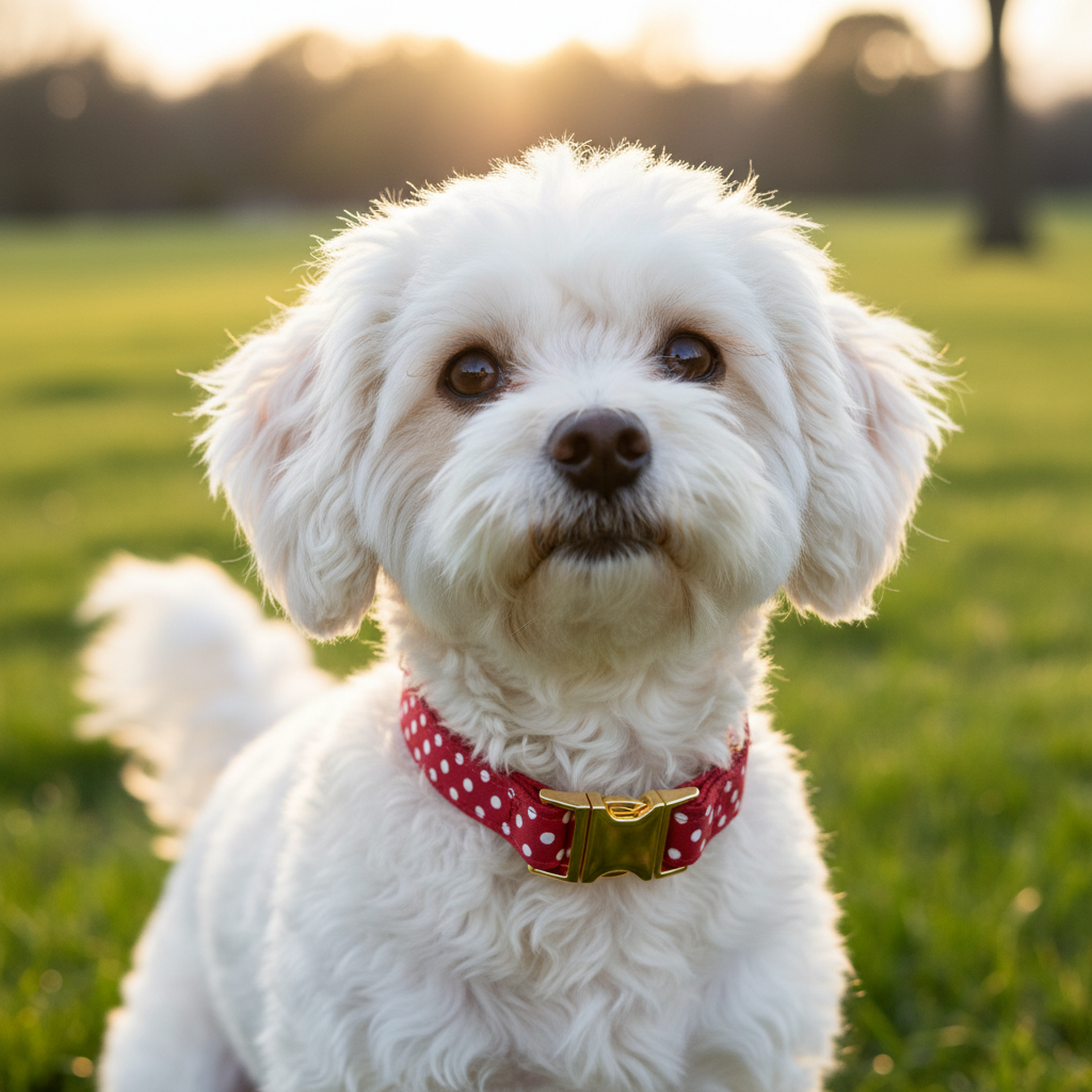 Red Polka Dot Dog Collar Lifestyle